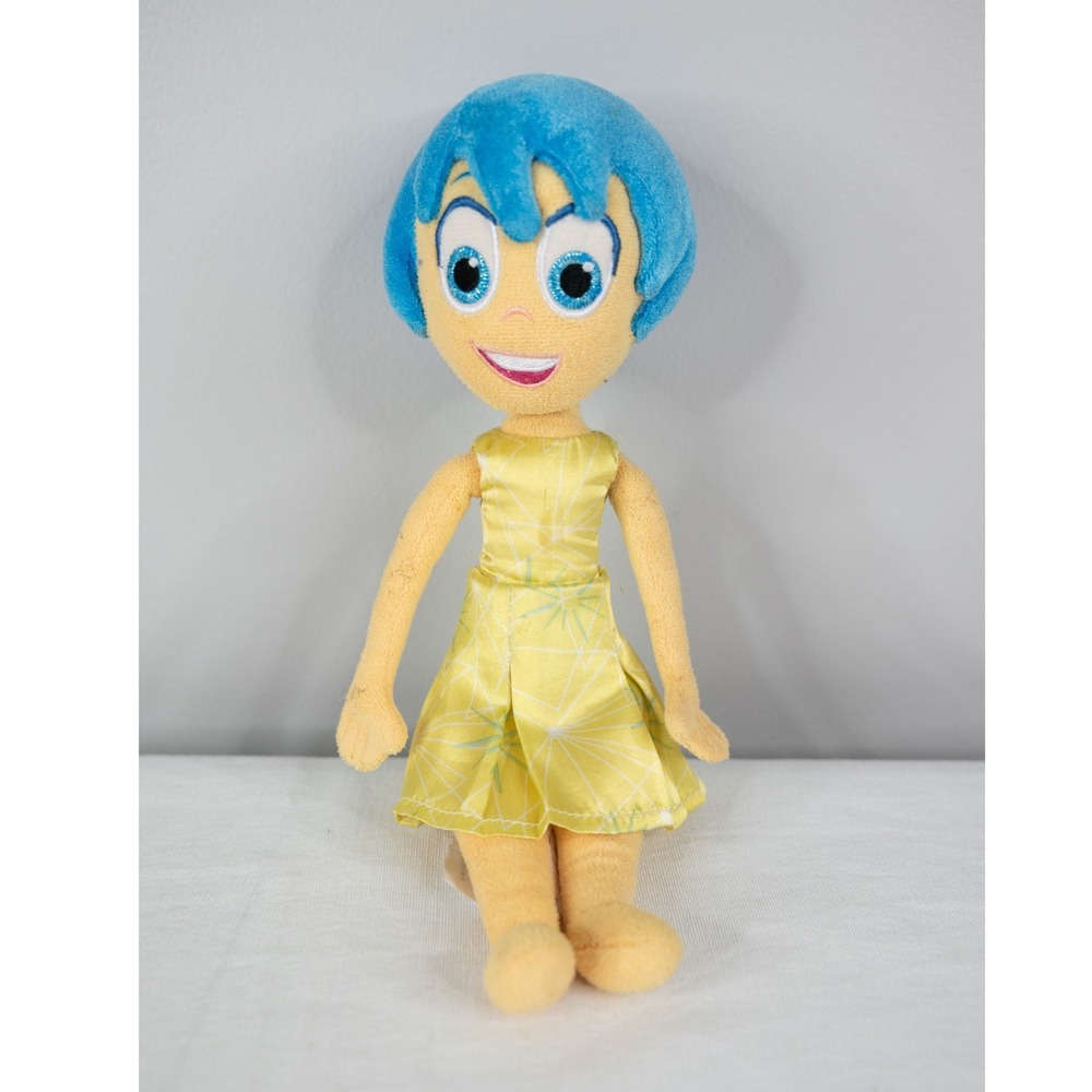 Disney Inside Out Joy Plush Toy Kids 10 Inch Yellow Blue Good Pixar Stuffed Doll